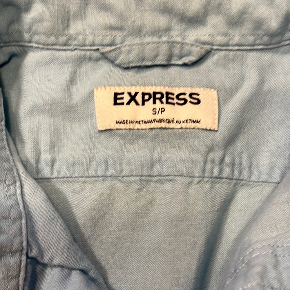 Express Men's  Light Blue Shirt Size Small - Picture 9 of 11